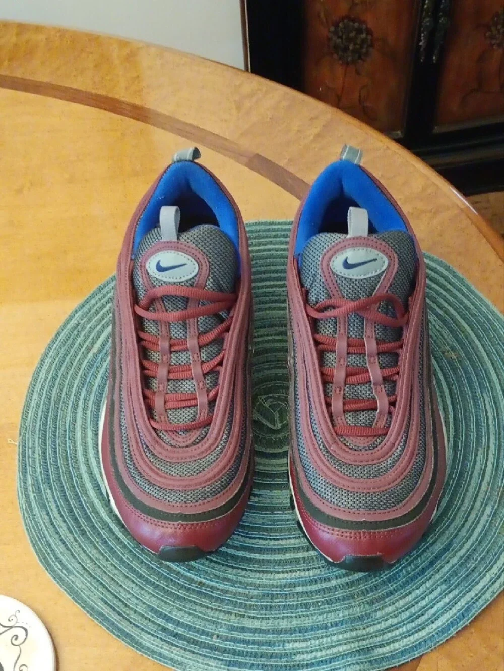 Nike Men’s Air Max 97 Sneakers - Burgundy and Blue Sz 9